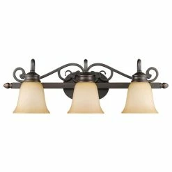 Golden Lighting Belle Meade 3-Light Bath Vanity, Rubbed Bronze With Tea Stone Glass -home bar shop 33f15c430df0fdd2 6898 w800 h800 b1 p0