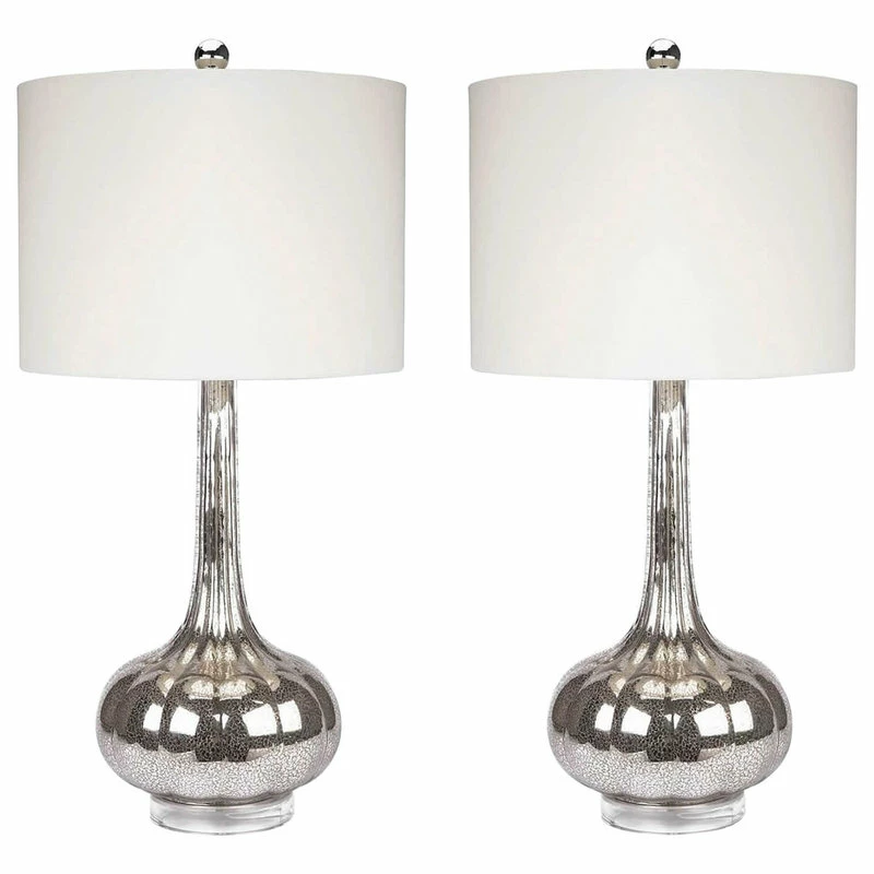Abbyson Living Mercury Antiqued Glass Table Lamps, Set Of 2, Silver 1 Abbyson Living Mercury Antiqued Glass Table Lamps, Set Of 2, Silver