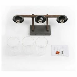 LNC Lighting LNC 3-Light Farmhouse Garyish Brown Cylinder Glass Bathroom Vanity Light -home bar shop 34f1eb71032309a4 3142 w800 h800 b1 p0