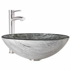 VIGO Titanium Glass Vessel Bathroom Sink And Milo Faucet Set -home bar shop 35013db90e9ed89e 7655 w800 h800 b1 p0