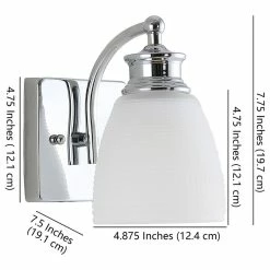 JONATHAN Y Beverly Metal/Glass Contemporary Modern LED Vanity Light, 1-Light -home bar shop 3511b5c60fda4425 8222 w800 h800 b1 p0