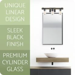 Kira Home Jeremiah 23" Farmhouse / Bathroom Wall Light, Cylinder Glass Shades -home bar shop 3531b4530231a6eb 8429 w800 h800 b0 p0