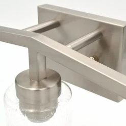 A Touch Of Design 3-Bulb Vanity Light Bright Satin Nickel And Textured Glass Sconce Shades -home bar shop 36419ce70e557738 3380 w800 h800 b0 p0