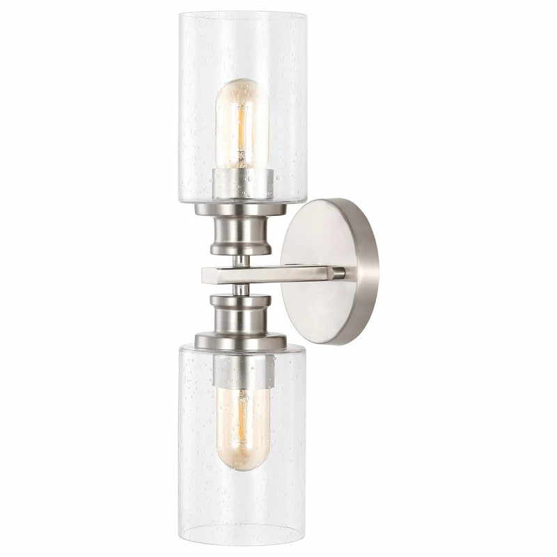 JONATHAN Y Jules Edison 16.5" Cylinder 2-Light Seeded Glass LED Vanity, Nickel 9 JONATHAN Y Jules Edison 16.5" Cylinder 2-Light Seeded Glass LED Vanity, Nickel - Image 9