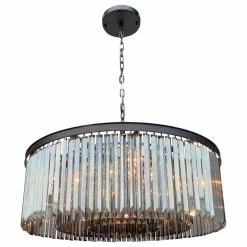 Lightupmyhome D'Angelo 12-Light Round Glass Crystal Chandelier, 3 Rows, Smoked G -home bar shop 36e1519502e7f842 8591 w800 h800 b1 p0