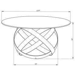 Zuri Furniture Mambo 59 Inch Clear Glass Round Dining Table With White Steel Base -home bar shop 37610a3406a6d1a1 4512 w800 h800 b1 p0