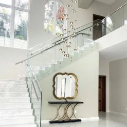 LightUpMyHome LightUpHome Orion 36 Light Glass LED Chandelier, Brushed Nickel, Round Canopy