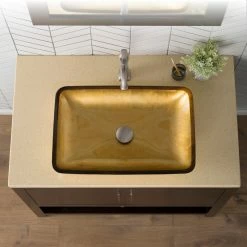Kraus USA, Inc. Golden Pearl Rectangle Glass Vessel Bathroom Sink -home bar shop 382115a800e5e799 3162 w800 h800 b0 p0
