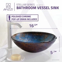 ANZZI Stellar Series Deco-Glass Vessel Sink In Emerald Burst, Stellar Burst -home bar shop 3831b4c90c3fc162 9718 w800 h800 b0 p0