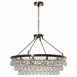 Lightupmyhome Celeste 32" Glass Drop Chandelier, Brass, Hanging Or Flush Mount -home bar shop 3851bc820a0ce07c 5021 w800 h800 b1 p0