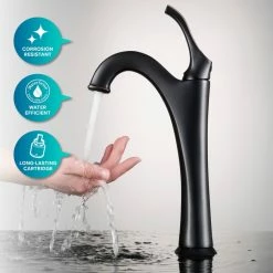 Kraus USA, Inc. Glass Vessel Sink, Bathroom Arlo Faucet, PU Drain, Mounting Ring, Oil Rub Bronze -home bar shop 3911399703518dcf 9332 w800 h800 b0 p0