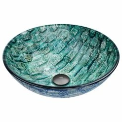 VIGO Glass Vessel Bathroom Sink, Oceania