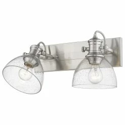 Golden Lighting Hines 2-Light Bath Vanity, Pewter, Seeded Glass -home bar shop 3a411df801730e2a 9111 w800 h800 b1 p0