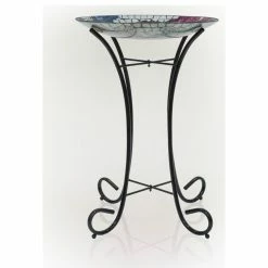 Alpine Corporation 18" Floral Metallic Mosaic Glass Birdbath With Metal Stand 12 Alpine Corporation 18" Floral Metallic Mosaic Glass Birdbath With Metal Stand -home bar shop 3ad1b4f600b7f16e 3610 w800 h800 b1 p0