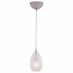 Vaxcel Milano 4.5" Mini Pendant Light With Azzurra Glass, White Cocoon Glass