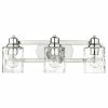 Acclaim Lighting Lumley Polished Nickel 3-Light Bath Vanity With Clear Optic Glass