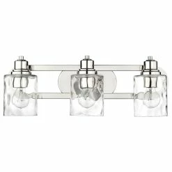Acclaim Lighting Lumley Polished Nickel 3-Light Bath Vanity With Clear Optic Glass