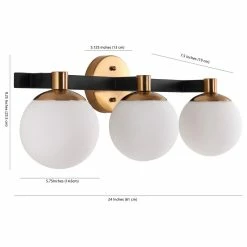 JONATHAN Y Modernist Globe Metal/Frosted Glass LED Vanity, 3-Light -home bar shop 3c1145f70fda444b 8231 w800 h800 b1 p0