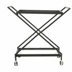 GDFStudio GDF Studio Sheri Tempered Glass Black Iron Bar Cart With Tempered Glass Shelves -home bar shop 3c41db6d01c95a11 6003 w800 h800 b1 p0