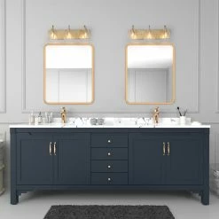 LNC Lighting LNC 3-Light Modern Gold Bathroom Vanity Lights With Clear Glass -home bar shop 3c61da56028efa49 4054 w800 h800 b0 p0