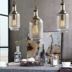 Casamotion Industrial Edison Hand Blown Glass Pendant Light With Brass Wire, 7" -home bar shop 3c81da7a08d58ba4 0343 w800 h800 b0 p0