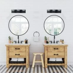 Aiwen 3-Light Vintage Shaped Glass Wall Light Bathroom Vanity Lighting Fixture, Black 9 Aiwen 3-Light Vintage Shaped Glass Wall Light Bathroom Vanity Lighting Fixture, Black -home bar shop 3cb1dbb9033e84c4 5025 w800 h800 b0 p0