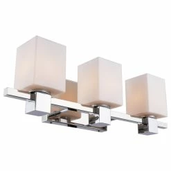 Woodbridge Lighting Inc. Woodbridge Lighting Langston 3-Light Bath LED, Opal Square Glass