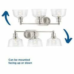 Progress Lighting Singleton 3-Light 26.5" Brushed Nickel Vanity Light With Clear Glass Shades -home bar shop 3d81b0dd02bb2217 1386 w800 h800 b1 p0