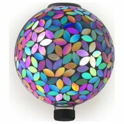 Alpine Corporation Outdoor Solar Powered Glass Mosaic Gazing Globe With Metal Stand, Purple -home bar shop 3d91b41b0fcaa0c7 3490 w800 h800 b1 p0