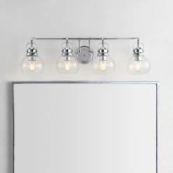 JONATHAN Y Shirley Metal, Bubbled Glass Vanity Light, Chrome, 4-Light -home bar shop 3da1490a037e51e1 5796 w800 h800 b0 p0
