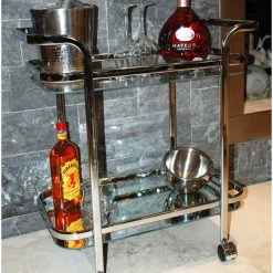 WHI Metal And Glass 2-Tier Trolley, Chrome 8 WHI Metal And Glass 2-Tier Trolley, Chrome -home bar shop 3e118b08003cfd22 0697 w800 h800 b0 p0