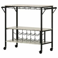 South Shore Furniture Bar Cart With Wine Bottle Storage And Wine Glass Rack Maliza South Shore