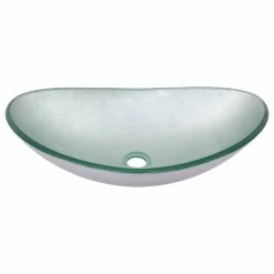 Novatto Argento Oval Glass Vessel Sink