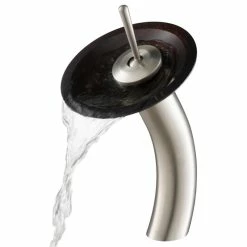 Kraus USA, Inc. Glass Vessel Sink, Bathroom Waterfall Faucet, PU Drain, Mount Ring, Nickel 15 Kraus USA, Inc. Glass Vessel Sink, Bathroom Waterfall Faucet, PU Drain, Mount Ring, Nickel -home bar shop 40b1f31603518ca7 9077 w800 h800 b1 p0