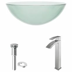 VIGO Crystalline Glass Vessel Sink And Duris Vessel Faucet -home bar shop 41315c1e0e9eda07 2913 w800 h800 b1 p0