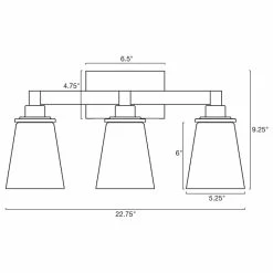 Kira Home Asher 23" Farmhouse / Bathroom Light, Conic Glass Shades, Bleached Oak -home bar shop 41812eb30356dad7 8460 w800 h800 b1 p0