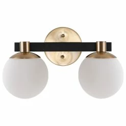 JONATHAN Y Modernist Globe Metal/Frosted Glass LED Vanity, 2-Light -home bar shop 4191985f0fda4464 8281 w800 h800 b1 p0
