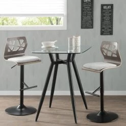 Lumisource Clara Square Counter Table, Black/Clear Glass -home bar shop 41e1dd1c0acbb2ab 5095 w800 h800 b0 p0