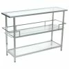 Studio Designs Portico Modern 3-Tier Metal And Glass Bar Unit For Liquor Or Wine Storage