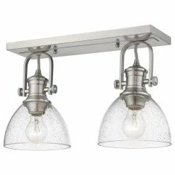 Golden Lighting Hines 2-Light Bath Vanity, Pewter, Seeded Glass -home bar shop 4371194d01730e2f 9111 w800 h800 b1 p0