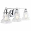 JONATHAN Y Manhattan Vintage Metal/Glass Industrial LED Vanity, Chrome, 3-Light