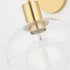 Hudson Valley Lighting Kyla 1-Light Bath Bracket, Aged Brass Finish, Opal Glossy Glass -home bar shop 43e1897700332f82 2321 w800 h800 b0 p0