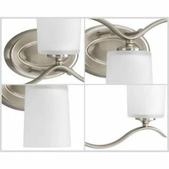 Progress Lighting Inspire 3-Light Bath Light With Etched Glass, Brushed Nickel -home bar shop 43f116ec0f342b4f 8661 w800 h800 b0 p0