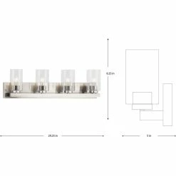Progress Lighting Goodwin 4-Lt Brushed Nickel Modern Vanity Light With Clear Glass -home bar shop 4421b5be026afce1 2130 w800 h800 b1 p0
