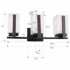 Maykke Keith Vanity Light With Frosted Glass Shade, 3-Light -home bar shop 4471a3c20b57b771 3859 w800 h800 b1 p0