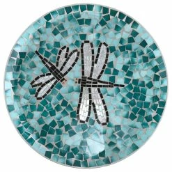 Alpine Corporation 24" Tall Outdoor Mosaic Dragonfly Glass Birdbath Bowl With Metal Stand -home bar shop 45210f0f018562fc 3489 w800 h800 b1 p0