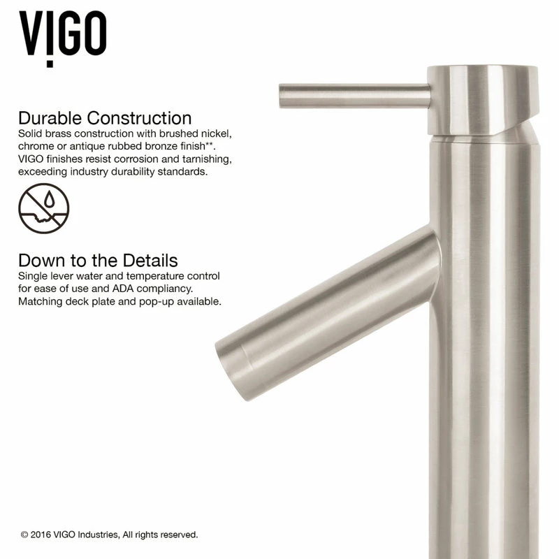 VIGO White Frost Glass Vessel Bathroom Sink Set With Dior Vessel Faucet 14 VIGO White Frost Glass Vessel Bathroom Sink Set With Dior Vessel Faucet - Image 14