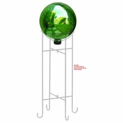 Alpine Corporation 10" Diamater Indoor/Outdoor Glass Gazing Globe Festive Yard Décor, Green -home bar shop 461199c10f441517 3490 w800 h800 b1 p0
