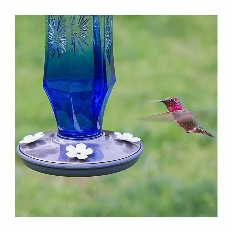 Woodstream Corp. Perky Pet Sapphire Starburst Vintage Glass Humming Bird Feeder, 16 Oz. 3 Woodstream Corp. Perky Pet Sapphire Starburst Vintage Glass Humming Bird Feeder, 16 Oz. - Image 3