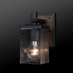 Globe Electric 1-Light Matte Black Vanity Light With Seeded Glass Shade 12 Globe Electric 1-Light Matte Black Vanity Light With Seeded Glass Shade -home bar shop 4751c33f01819e7a 0471 w800 h800 b0 p0